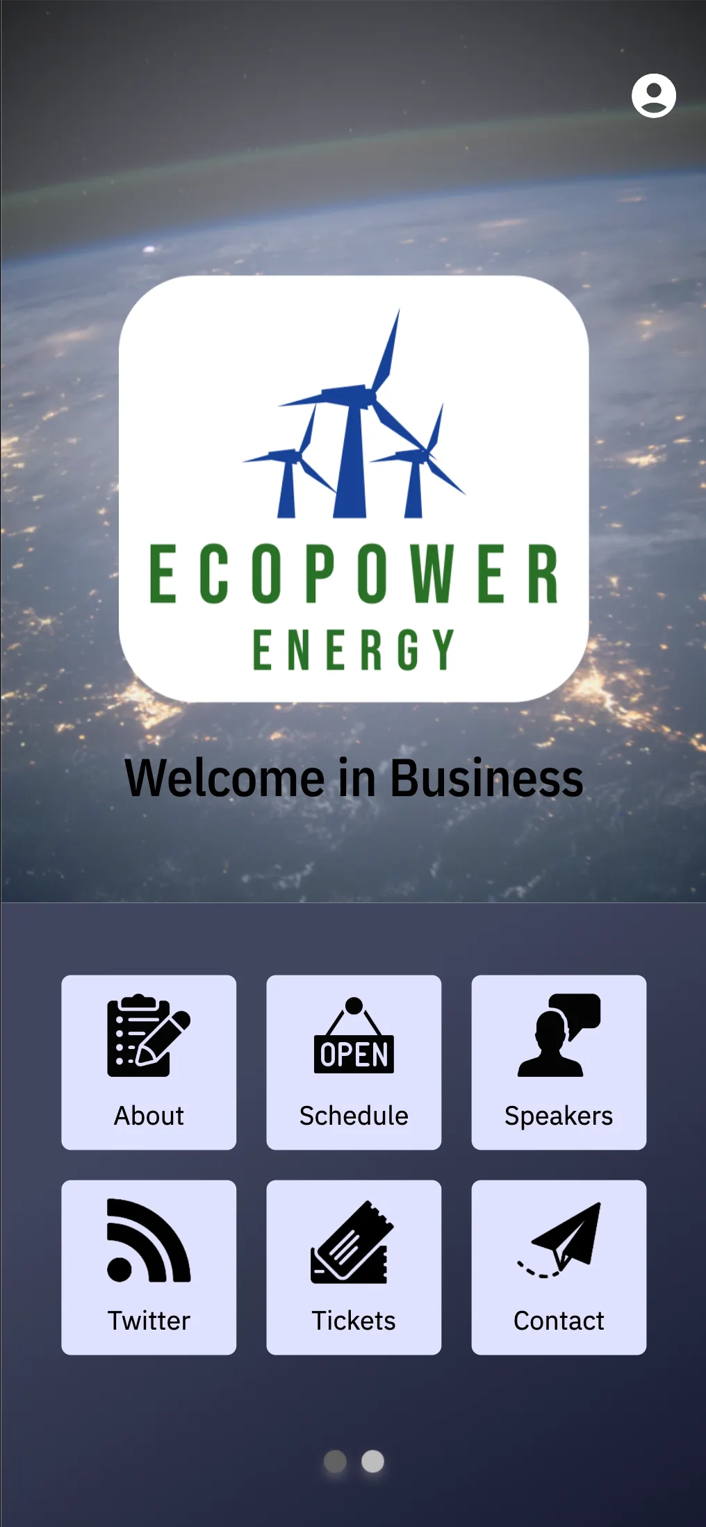 Business Event App - Home Screen