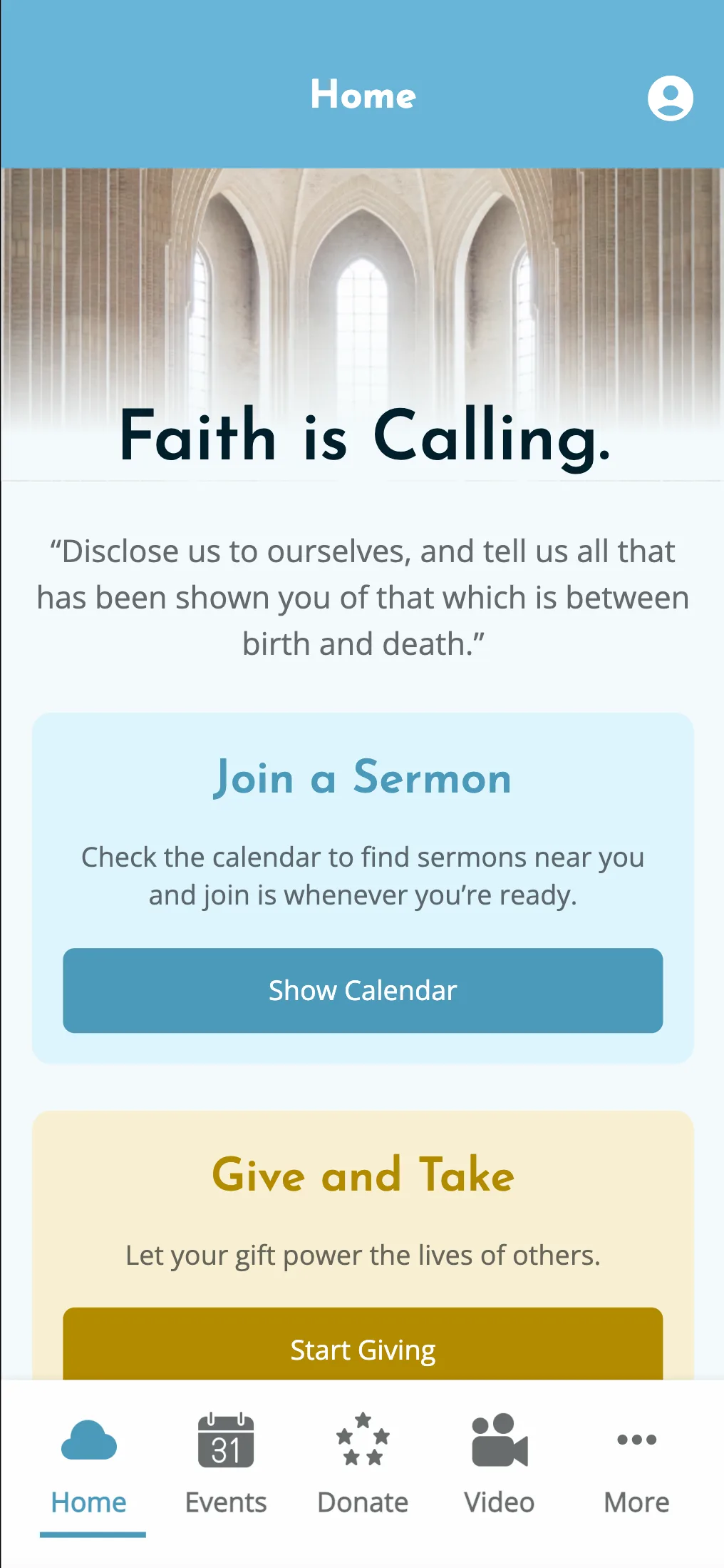 Business App - Home Screen